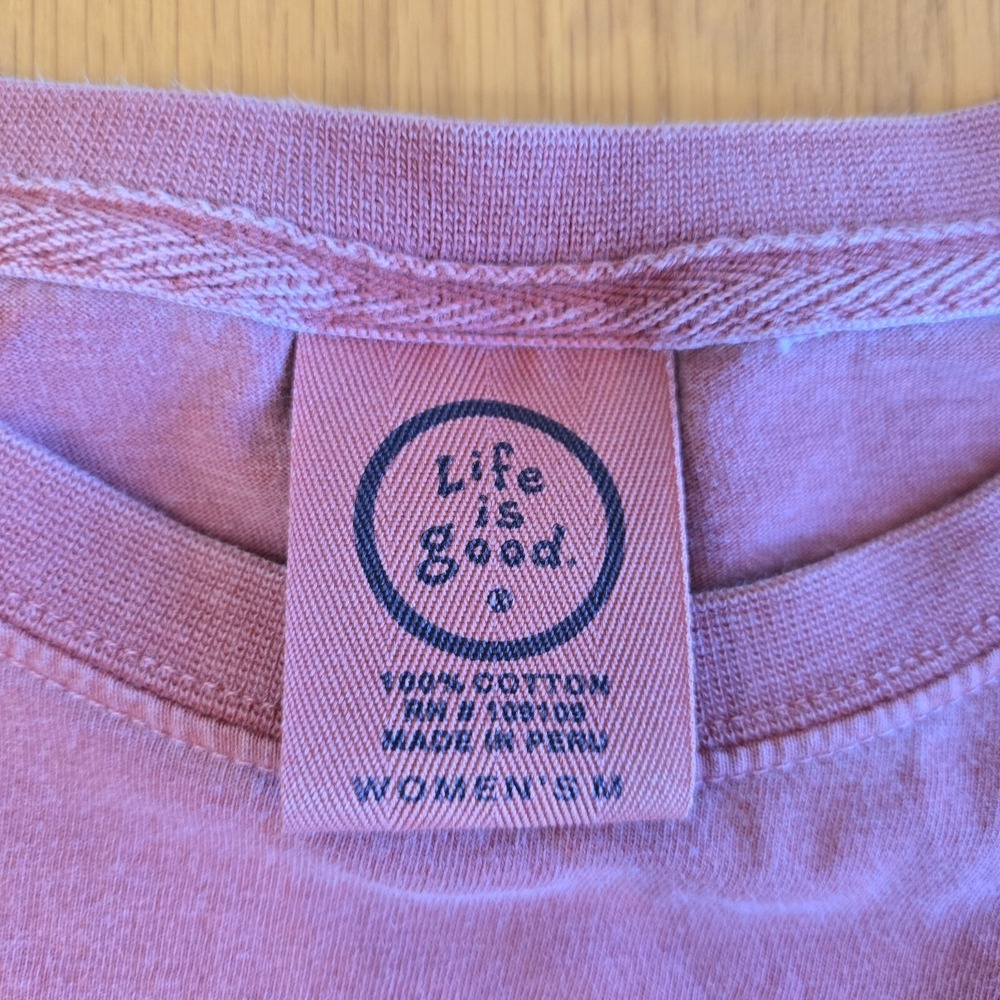 Life Is Good Womens M RED snowflake Long Sleeved Shirt READ - Picture 3 of 8